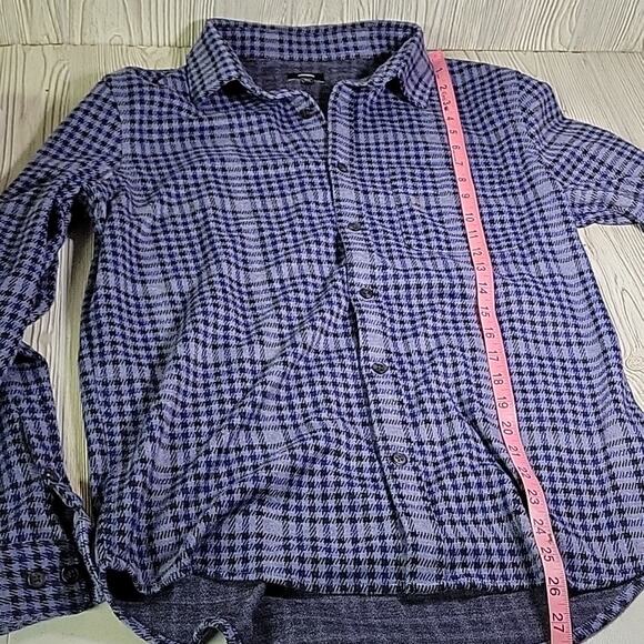 Express Blue Plaid Button Down Long Sleeve Flannel Shirt Mens Size Medium NWT - Picture 7 of 10
